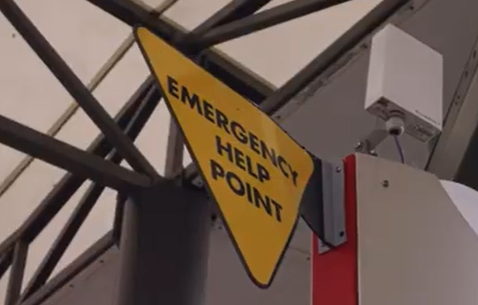 Image shows a sign with the words help point on